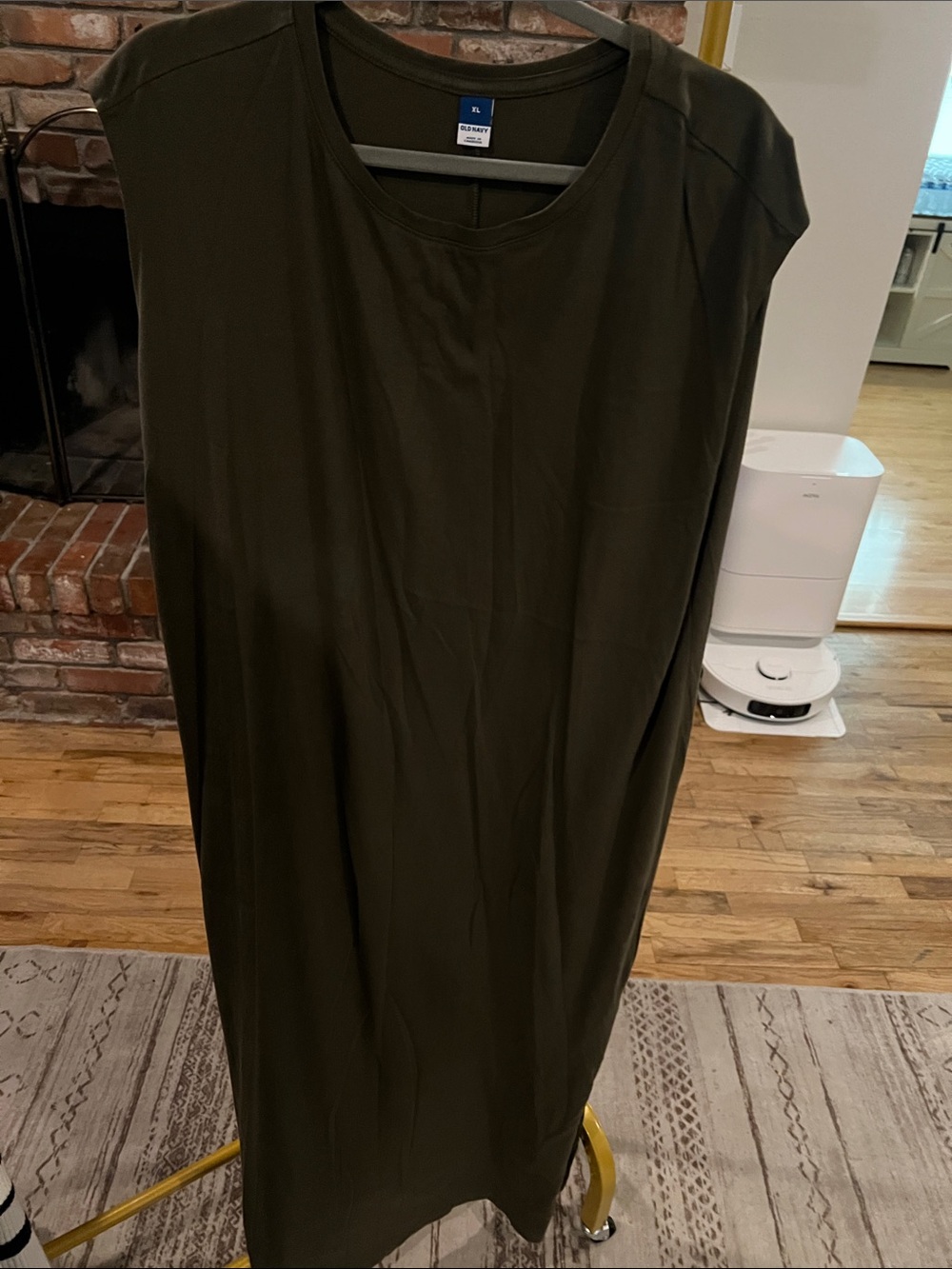 Old Navy Olive Sleeveless Maxi Dress